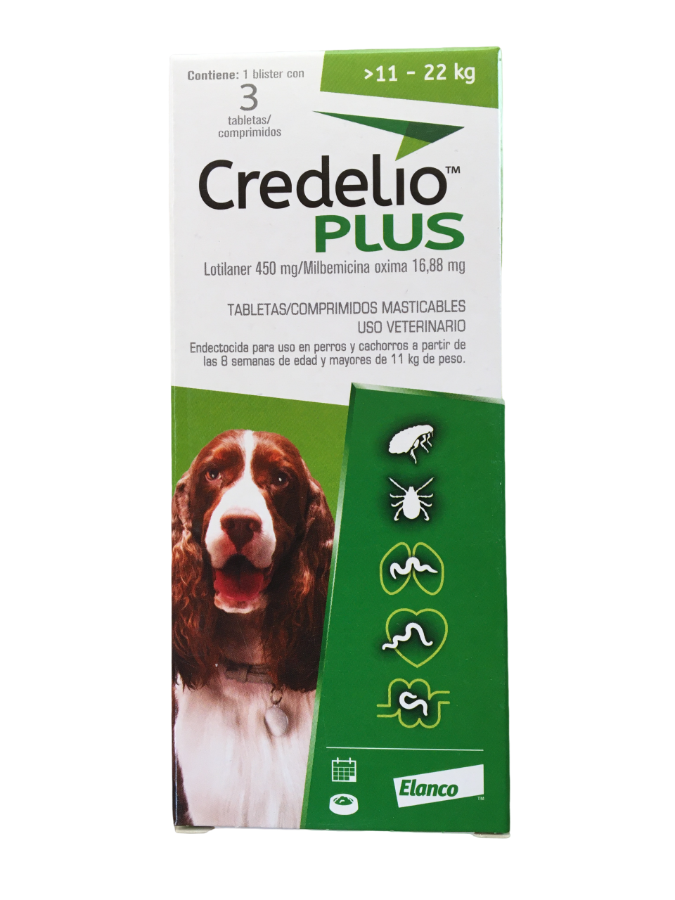 Credelio PLUS tratamiento contra pulgas, garrapatas y agentes internos
Credelio PLUS tratamiento contra pulgas, garrapatas y agentes internos